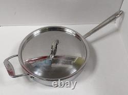 Sauteuse All-Clad D5 en acier inoxydable à cœur de 4 pintes avec couvercle