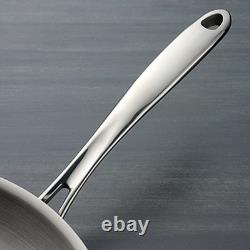 Sauteuse de 5,7 litres en acier inoxydable à triple épaisseur avec couvercle, ustensile de cuisson durable, Kitch