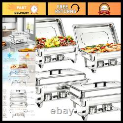Set de plats chauffants pour buffet, lot de 4, réchauds en acier inoxydable de 9 quarts