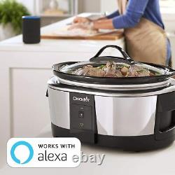 Slow Cooker Acier Inoxydable 6-quart Fonctionne Avec Alexa Programmable, Certifié