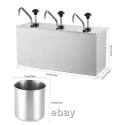 Station de Distribution de Sauces avec Pompe en Acier Inoxydable de 11 Quart - Argent US