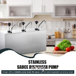 Station de Distribution de Sauces avec Pompe en Acier Inoxydable de 11 Quart - Argent US