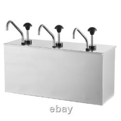 Station de Distribution de Sauces avec Pompe en Acier Inoxydable de 11 Quart - Argent US