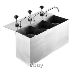 Station de Distribution de Sauces avec Pompe en Acier Inoxydable de 11 Quart - Argent US
