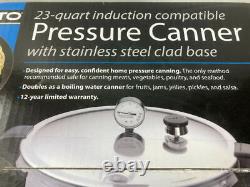 Stérilisateur sous pression Presto de 23 litres avec base en acier inoxydable compatible avec l'induction