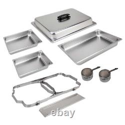 Sterno 70153 Ensemble de chafing dish pliable à cadre, 8 quarts, finition en acier inoxydable