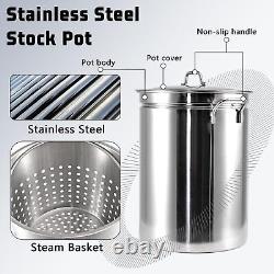 Stockpot en acier inoxydable de 44 litres pour les repas en plein air avec une grande capacité pour les fêtes chics.