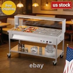 Table vapeur électrique commerciale à 12 bacs, chauffe-aliments en acier inoxydable de 96 quarts