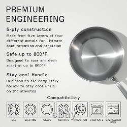 Ustensiles de cuisine 3 quarts en acier inoxydable Saucier Pan 5 plis en acier inoxydable professionnel
