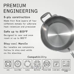 Ustensiles de cuisine 5 litres Saucier en acier inoxydable 5 plis en acier inoxydable professionnel