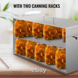 VEVOR Cuisinière de stérilisation au bain-marie pour plaque de cuisson, stérilisateur de 15 pintes en acier inoxydable avec panier