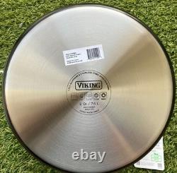 VIKING Casserole en Acier Inoxydable Noir et Cuivre de 8 Qt avec Couvercle en Verre