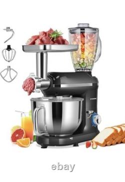 VIVOHOME Batteur sur socle multifonction 3 en 1 avec bol en acier inoxydable de 6 quarts