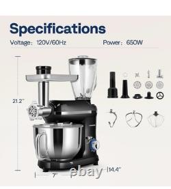 VIVOHOME Batteur sur socle multifonction 3 en 1 avec bol en acier inoxydable de 6 quarts