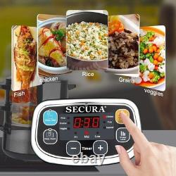 Vapeur électrique pour aliments 8,5 quarts en acier inoxydable à double étage numérique 1200W