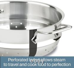 Vapeur en acier inoxydable de 5 quarts, soucieuse de la santé, idéale pour une cuisine savoureuse