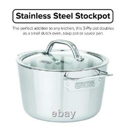 Viking 4013-3003n Contemporary 3-ply Inox Soupe Pot 3,4 Litres Argent