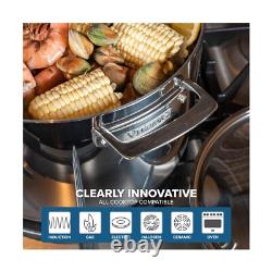 Viking Casserole en Acier Inoxydable 3-Ply, Pot à Soupe de 12 Quarts avec Couvercle, K