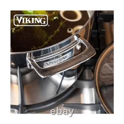 Viking Casserole en Acier Inoxydable 3-Ply, Pot à Soupe de 12 Quarts avec Couvercle, K