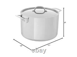 Viking Casserole en Acier Inoxydable 3-Ply, Pot à Soupe de 12 Quarts avec Couvercle, K