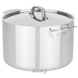Viking Casserole en Acier Inoxydable de 12 Quart avec Couvercle Induction Four Lave-vaisselle