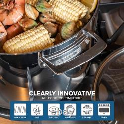 Viking Casserole en Acier Inoxydable de 12 Quart avec Couvercle Induction Four Lave-vaisselle