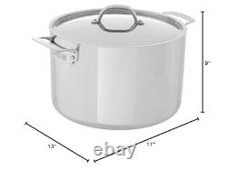 Viking Casserole en Acier Inoxydable de 12 Quart avec Couvercle Induction Four Lave-vaisselle