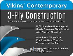 Viking Contemporain 3-ply Acier Inoxydable Four Hollandais Avec Couvercle, 5.2 Quart