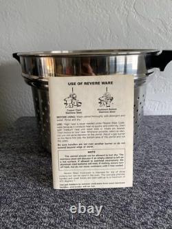 Vintage Revere Ware 1558 Inset Multi-Cooker en Acier Inoxydable 8 Quarts Neuf dans sa Boîte