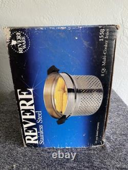 Vintage Revere Ware 1558 Inset Multi-Cooker en Acier Inoxydable 8 Quarts Neuf dans sa Boîte