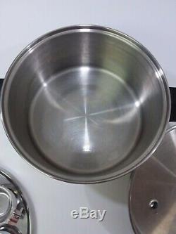 Vintage Saladmaster 6 Pintes Stock Pot 18-8 Inoxydable Couvercle + Pocheuse