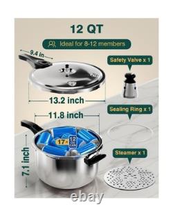 WantJoin autocuiseur, conserveuse en acier inoxydable de 12 quarts. Expédition rapide