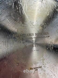 Williams Sonoma Thermo Clad Signature Stainless Steel 4-Quart 8.5-Inch Saucepan	  

<br/>
<br/>
Translation: Casserole Williams Sonoma Thermo Clad Signature en acier inoxydable de 4 litres et de 8,5 pouces