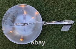 Wok Viking Professional en acier inoxydable 3 plis de 4,9 pintes avec couvercle en verre, poêle de chef