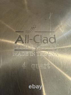 Wok en acier inoxydable All-Clad de 4 quarts avec couvercle, excellent état