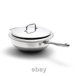 Wok en acier inoxydable de 5 quarts