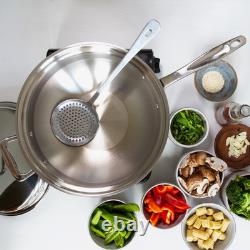 Wok en acier inoxydable de 5 quarts