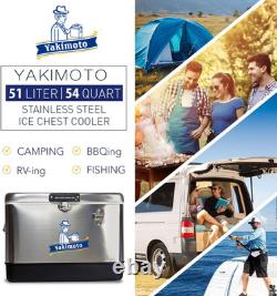 Yakimoto glacière en acier inoxydable de 54 quarts pour les réunions de famille dans le jardin et le jardin arrière